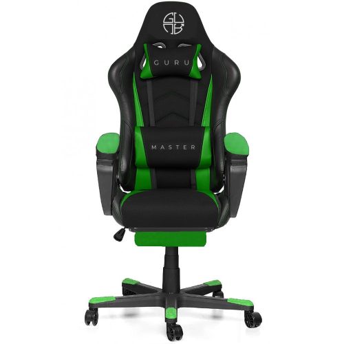 Master GM2-GN-L kényelmes főnöki gamer szék forgószék lábtartóval