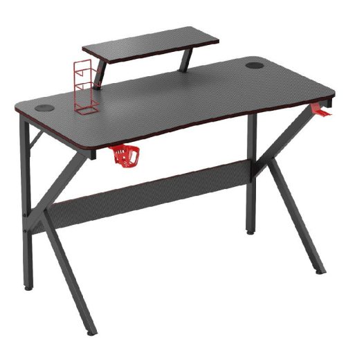 Gamer asztal minőségi íróasztal fekete 110x55x90cm OT-K-2