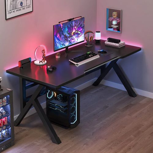 Gamer asztal minőségi íróasztal fekete 120x60x75 cm OTK-B1